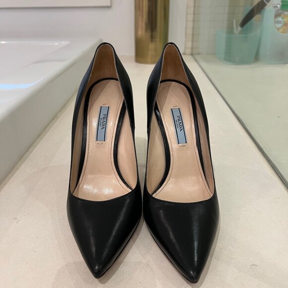 Prada Black Leather Heels - Picture 3 of 4